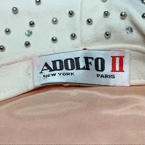Adolfo | Accessories | Adolfo Ii Cream Wool Rhinestone And  display picture 2